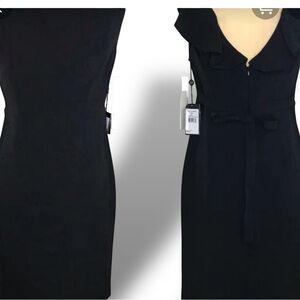 Adrianna Papell Elegant Black Midi Dress